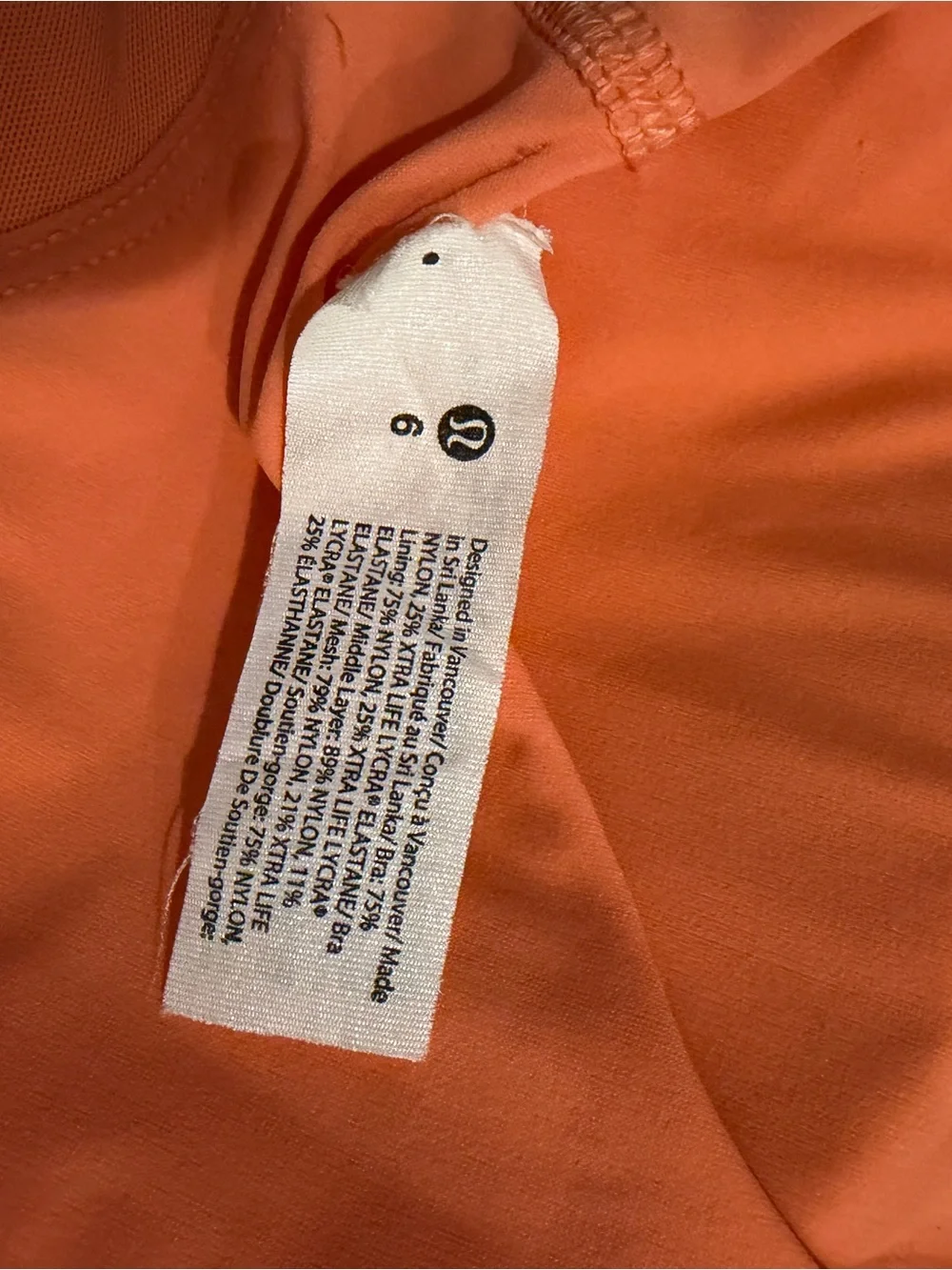 lululemon athletica Coral-Orange Performance Tank